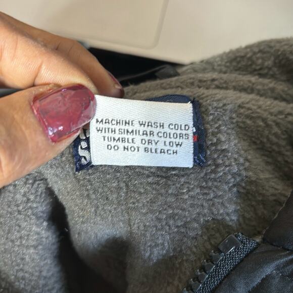 Cold Storage Black Fleece Lined Zip Up Hooded Windbreaker Coat Size 14/16 - Picture 10 of 13